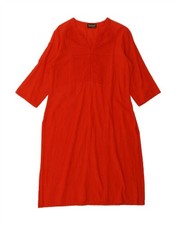 VINTAGE Womens 3/4 Sleeve Sheath Dress UK 14 Medium Red CN84