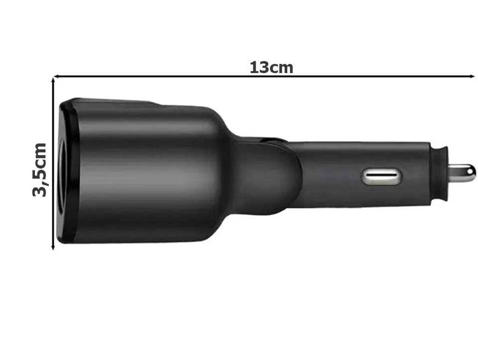 2-Fach Verteiler Kfz Auto für 12V/24V Zigarettenanzünder Doppelsteckdose Adapter - Bild 2 von 4