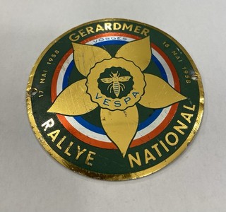 Ancienne plaque vespa rallye national Automobilia Calandre Auto No Bidon Huile