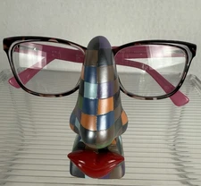 Picasso's Nose Eyeglass Holder Abstract Pop Art Figurine Resin 4" Lips