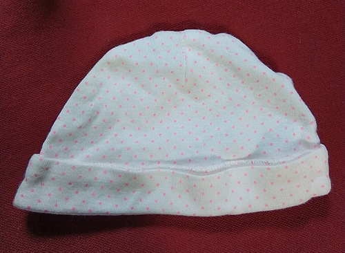 Chapeau bébé fille taille 0-3M bambin blanc rose à pois carter's child of mine - Photo 1/6