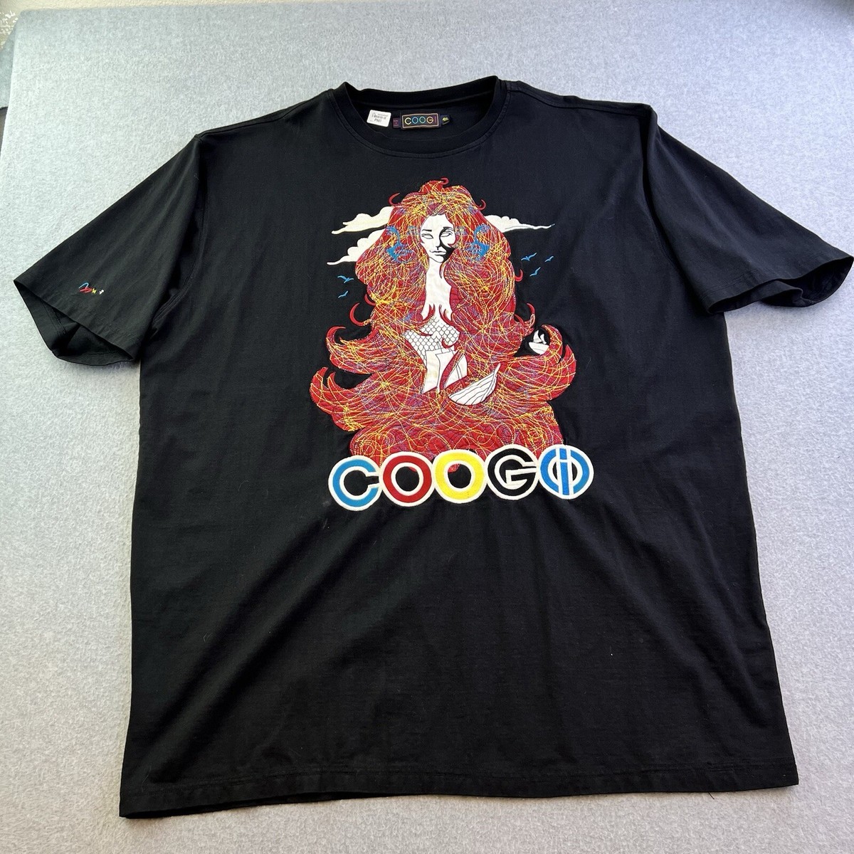 Coogi Shirt Mens 4XL Black Mermaid Graphic Embroidered