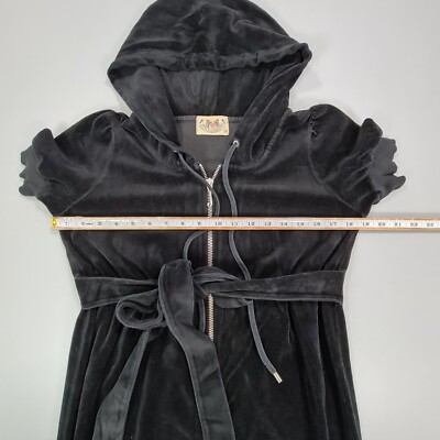 Juicy Couture Womens Dress Black Medium Cotton Velour Full