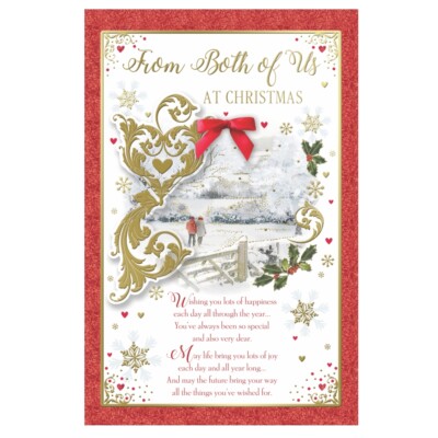 Von uns beiden Paar Walking in Winter Wonderland Design Weihnachtskarte