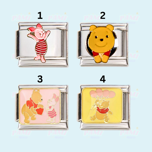 Italian charm Winnie the Pooh Piglet modular link fits all classic bracelet - 第 1/10 張圖片