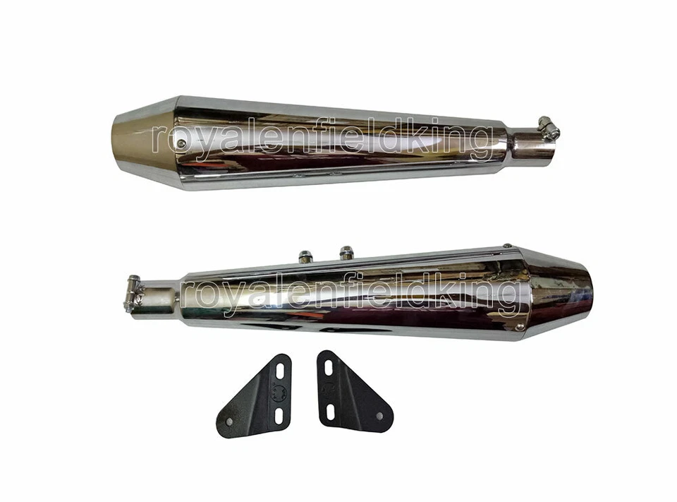 Adapté Pour Royal Enfield AEW Te 101 Chrome Silencieux Gt & Intercepteur 650 - Photo 2/4