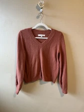 Loft fuzzy v neck long sleeve sweater size small
