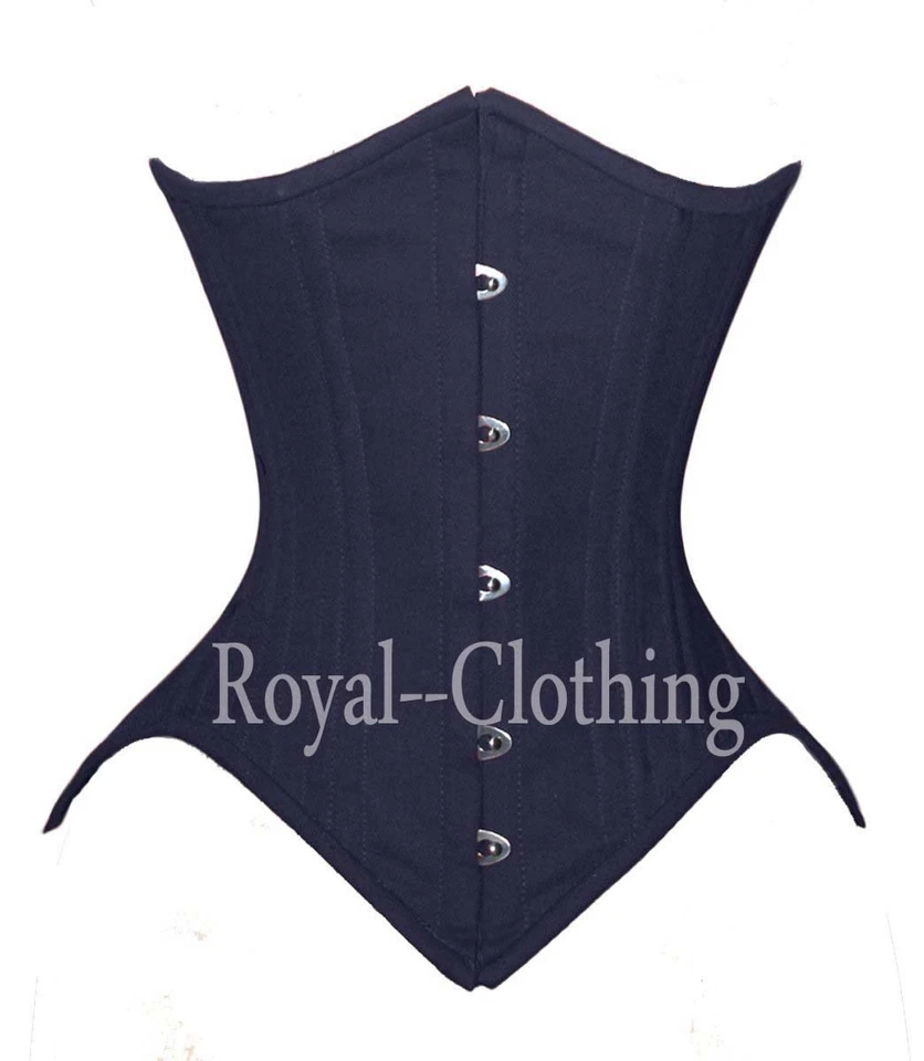 26 Double Steel Boned Tight Lacing Underbust Cotton Corset Hot costume 8033C - Image 4 of 4