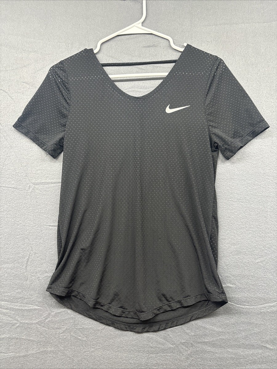 Nike Open Back Workout Shirt Top Shirt Size XS Black | eBay