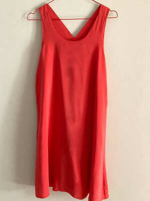 Damen Sommerkleid Kleid Rot Seide Gr. S Designer Cynthia Rowley