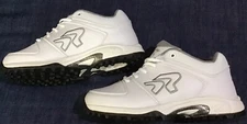 RINGOR FLITE  TURF SOFTBALL SHOES WOMEN-6 White/Silver   New Without Box