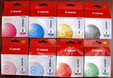NEW 8PACK GENUINE CANON PIXMA CLI-8 BK M C Y PM PC R G Pro9000 INK CARTRIDGE OEM