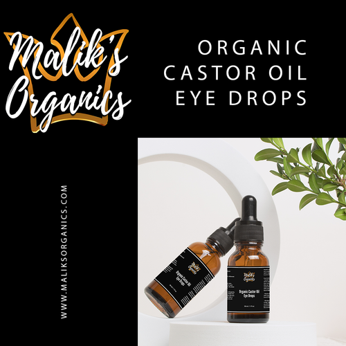 Organic Castor Oil Eye Drops by Malik's Organics, Natural Remedy for