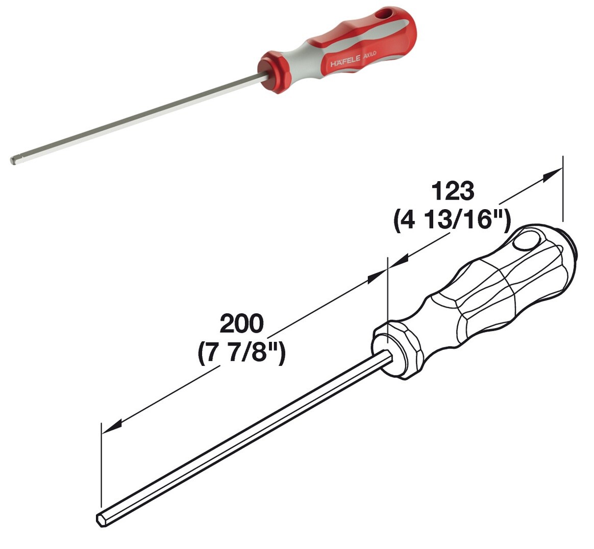 Axilo Adjusting Plinth System Extension Tool Key -  637.76.361 of Hafele