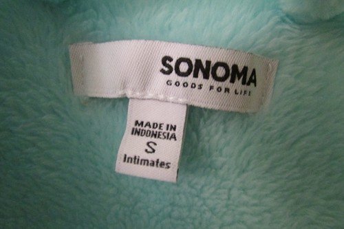 SONOMA SUPER SOFT ACCAPPATOIO DA NOTTE LUNGO verde menta salotto BAGNO-Taglia small-NUOVO CON ETICHETTE - Foto 2 di 9