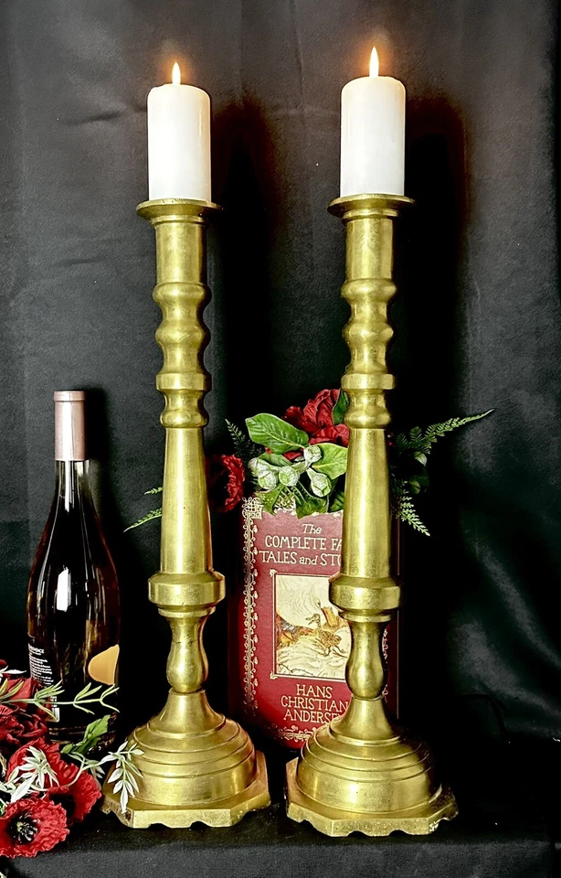 Candelabros de latón de 19" de alto - Juego de 2 candelabros de piso de centro de mesa grandes * Foto 2 de 4