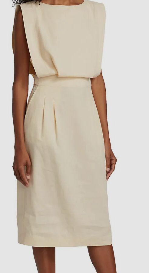 Lafayette 148 New York Extended Blouson Dress, 18 / Buff