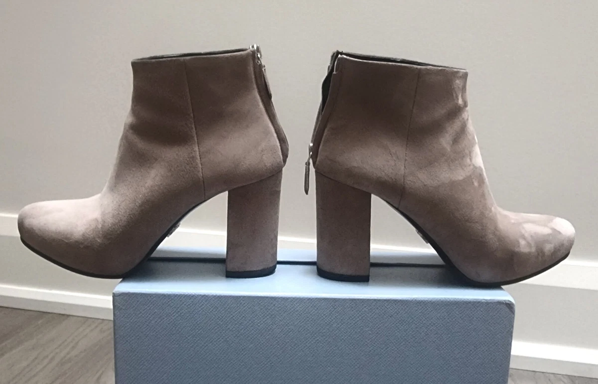 Prada suede platform best sale booties