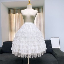 Petticoat Crinoline Skirt Underskirt Midi Tiered Tutu Tulle Lace Sequin Tassel