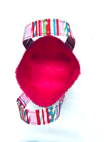 Handmade Fabric Lined Mini Tote Bag/Gift Bag Candy Cane Pink Pin Striped New - Picture 3 of 8