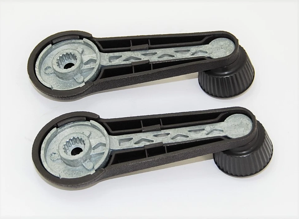 Manivela de ventana marrón con anillo cromado para Volkswagen tipo 1 bug tipo 2 bus furgoneta Foto 2 de 2