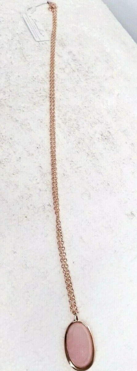 Bronzallure Milano Golden Rose 18Kt Plated Rose Quartz Necklace
