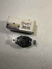 Leviton 2310 Flush Mount Locking Receptacle, 20A 125V, Black, 2-Pole, L5-20R