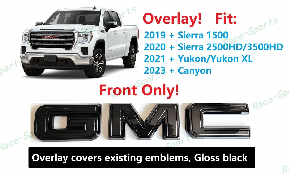 OVERLAY Gloss Black DENALI HD DENALI SIERRA Emblem 2020+ GMC - Foto 12