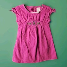 Vintage Y2K Baby Gap 12-18 Months Toddler Girl Pink Corduroy Dress Smocked