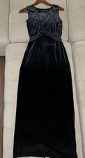 Women’s Long Formal Dress Black + 20”Slit In Back With Shear Waist