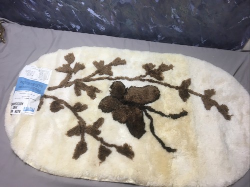 SELTEN NEU IM KARTON Vintage 70er MONTGOMERY WARD Shag Badteppich Set Mariposa Boho #146 - Bild 11 von 13