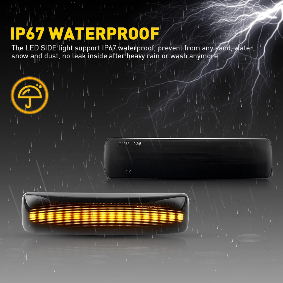 For Land Rover Freelander 2 Dynamic Led Side Repeaters Indicator Lights Smoked - Image 3 of 4