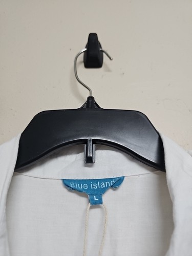 NWT BLUE ISLAND Women's Blouse Long Sleeve Button Down White Color Sheer.Size L - Picture 9 of 18