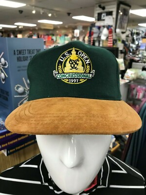 Vtg Golf  Us Open 1997 Congressional Hat Womens Straw Woven Shade Wide Brim Hat Vintage Golf Hat US Open Congressional 1997 Adjustable Golf  main image 3
