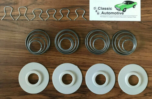 68-72 Black Knob Window Cranks Vent & Door Handles Springs Washer Clips 20pc Set - Picture 6 of 11