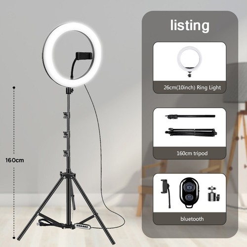 Anneau lumineux LED 10" 26 cm - Photo 2/7