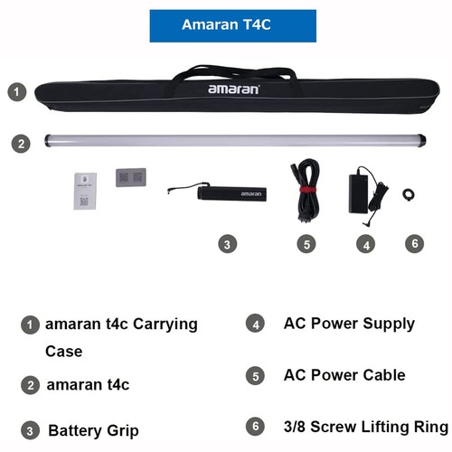Aputure Amaran T4C RGBWW LED Tube Light Handheld Light Wand 40W 2500K-7500K - Picture 3 of 10