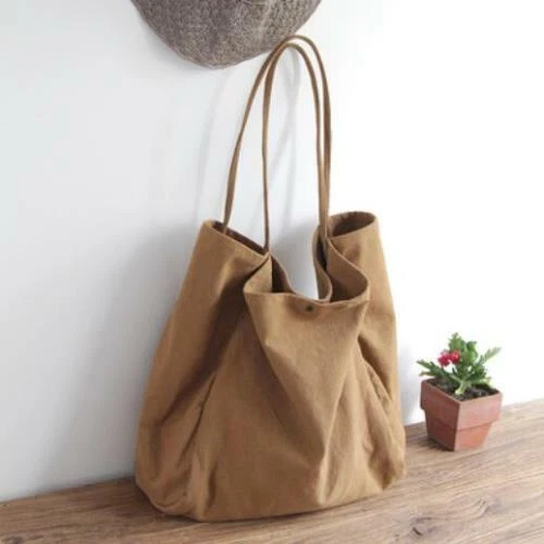 Fashion Womens Loose Casual Slouchy Canvas Big Bags Shoulder Bags Big Tote - Picture 16 of 20