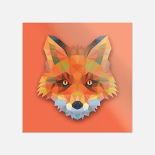 Fox Head Animal Triangulated Vinyl Sticker Decal