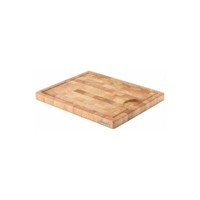 Continenta Schneidebrett Holz Gummibaumholz Tranchierbrett Mit Rillen 37X29Cm