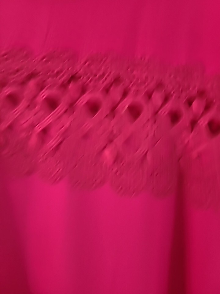 Love Scarlett Sx XL 22" bust Fuchsia Pink Short Sleeve Top Embroidary