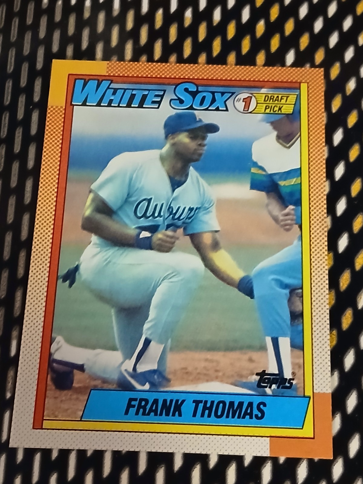 1990 Topps Frank Thomas RC #414 ( rare ink alignment&Team name error ) (RARE) EX