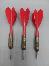 Vintage Brass Darts with Red Flights - 22g -