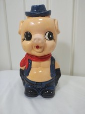 Vintage Pig SHERIFF Ceramic Utensil Holder Kitchen Display Anthropomorphic 10