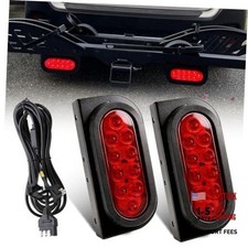 Partswcgg 6 Inch Oval Led Trailer Hitch Cargo Carrier Tail Lights Kit 2pcs