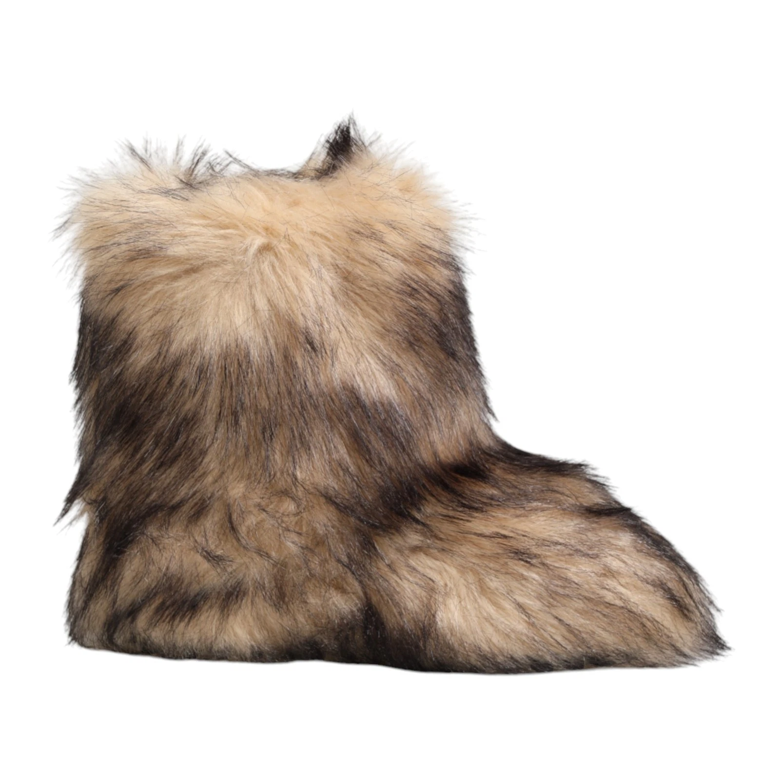DOLCE & GABBANA Shoes Brown Faux Skim Ski Fur Men Short Boots EU44 /US11 1500usd
