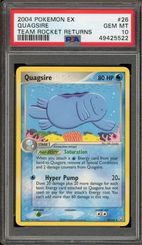 Pokemon Quagsire EX Team Rocket Returns Rare #26 PSA 10 Gem Mint