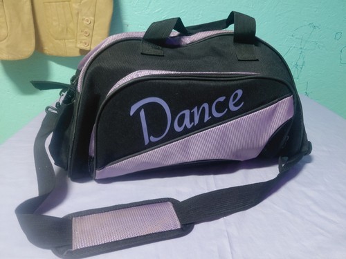 Dance Duffle Bag Purple and Black with Shoulder Strap