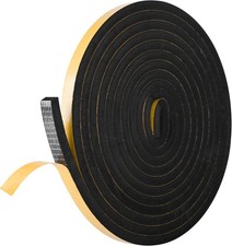 Self Adhesive Foam Tape Weatherstrip 1/2in x 3/8in x 16.5Ft High Density Foam