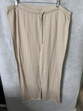 Eileen Fisher Woman Ivory Wide Leg Pants Organic Cotton Drawstring Size 1X